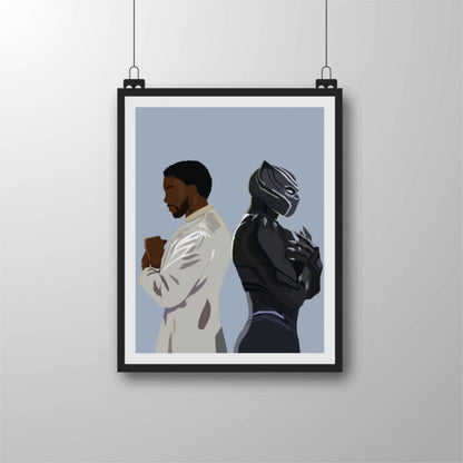 Chadwick Boseman and Black Panther - Digital Print